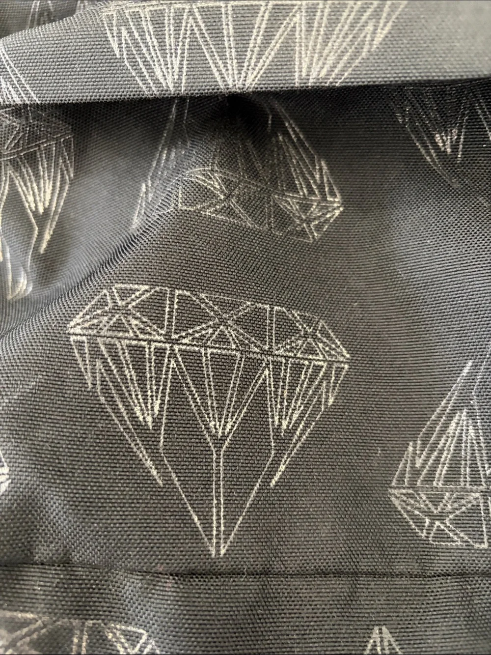 Jansport Black Backpack with Geometric Diamond Print